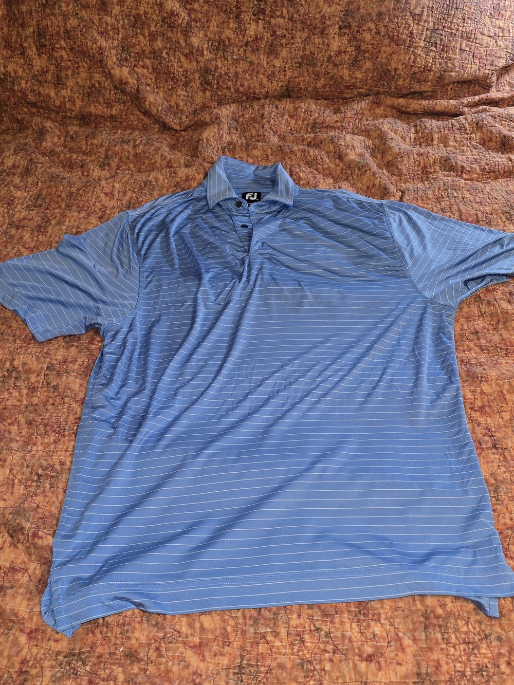 FootJoy Light Blue Horizontal Stripe Men’s Polo Size M
